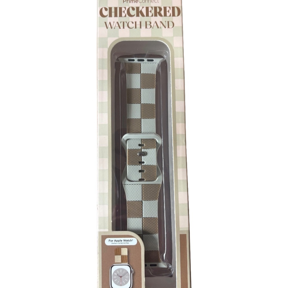 🆓FREE WITH PURCHASE 🎁 PrimeConnect Checkered Apple Watch Band 42/44/45/49mm NEW